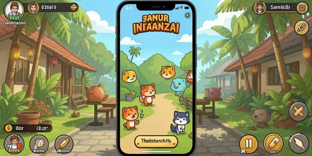 Screenshot menampilkan karakter utama dalam aksi berpetualang.