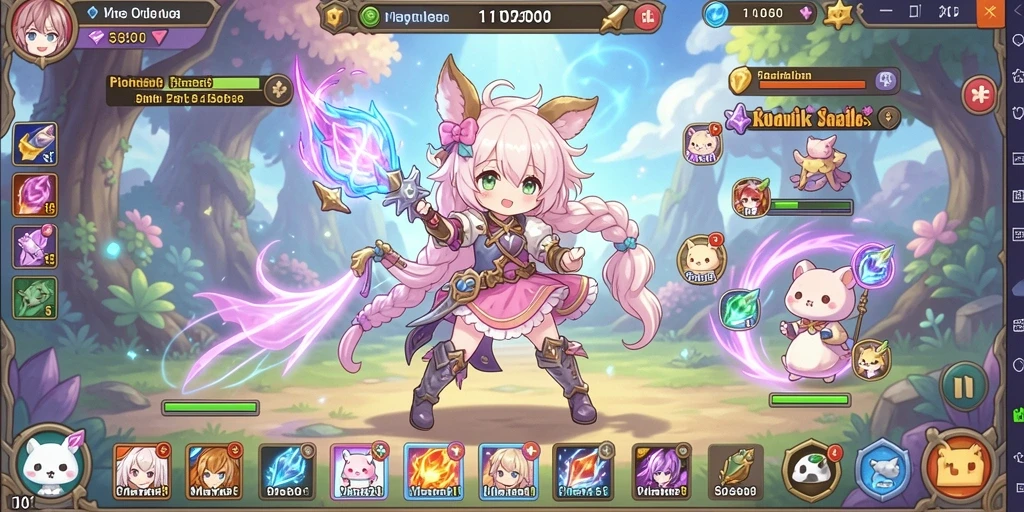 Screenshot menunjukkan level penuh warna dalam A7777.